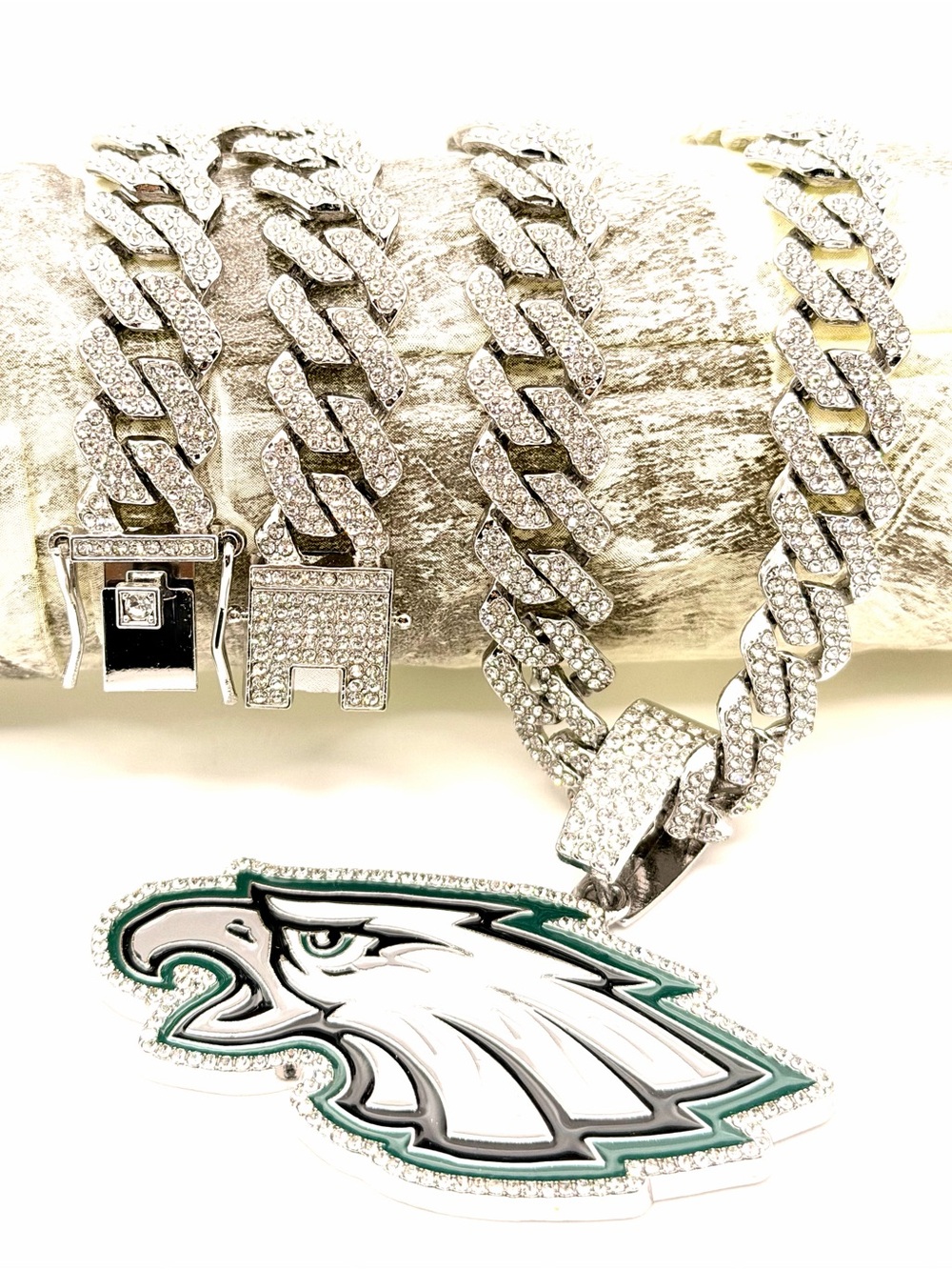 4 pcs of  24inch Philadelphia Eagles Cuban Link Chain and Pendant